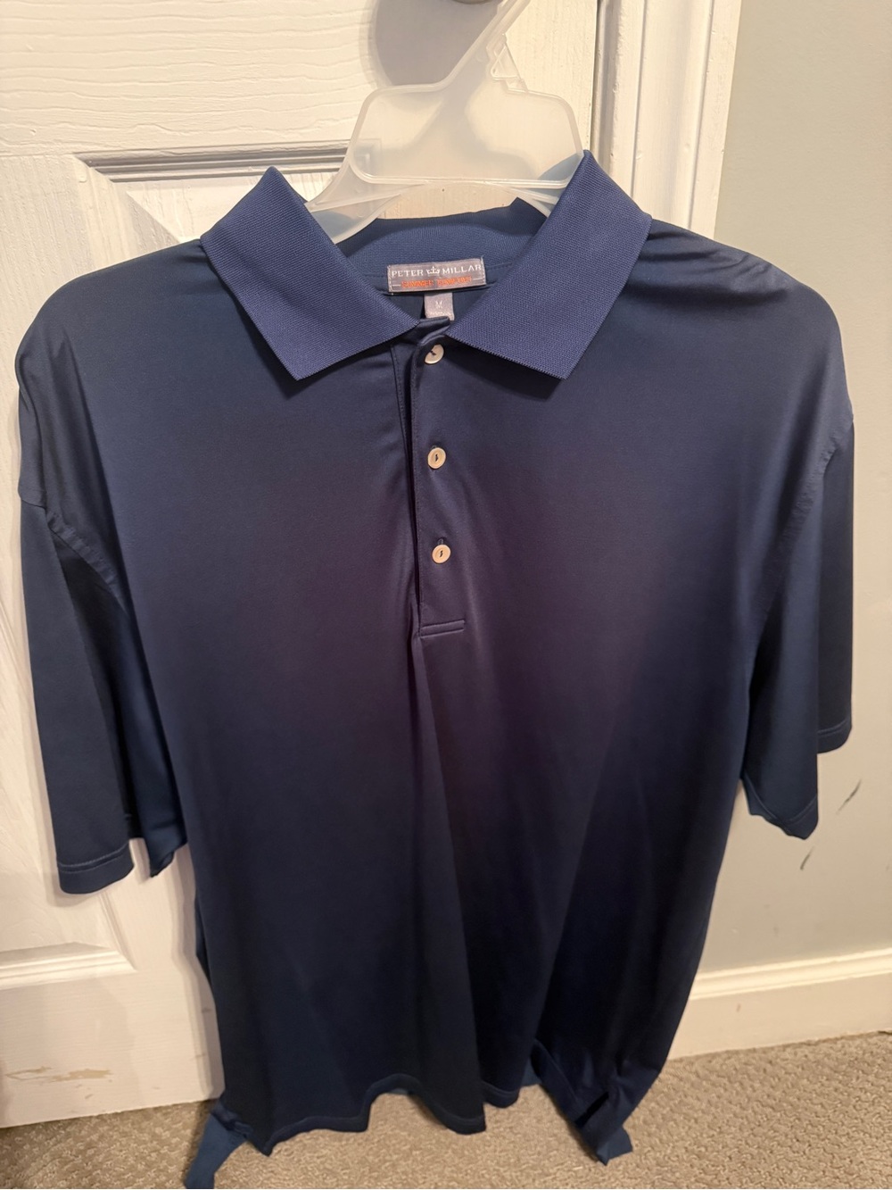 Peter Millar Navy Short-Sleeve Performance Polo